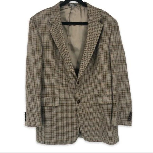 SOLD! Austin Reed Houndstooth Elbow Patch Blazer Size 43R - Picture 2 of 15